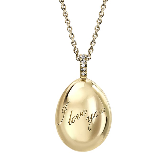 Fabergé Fabergé Essence 18ct Yellow Gold I Love You Egg Pendant