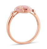 Fabergé Heritage 18ct Rose Gold Diamond & Pink Guilloché Enamel Egg Ring