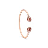 Fabergé Heritage 18ct Rose Gold Diamond & Red Guilloché Enamel Bracelet