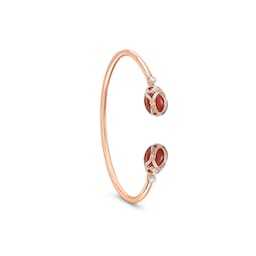 37280248 - Heritage 18ct Rose Gold Diamond & Red Guilloché Enamel Bracelet
