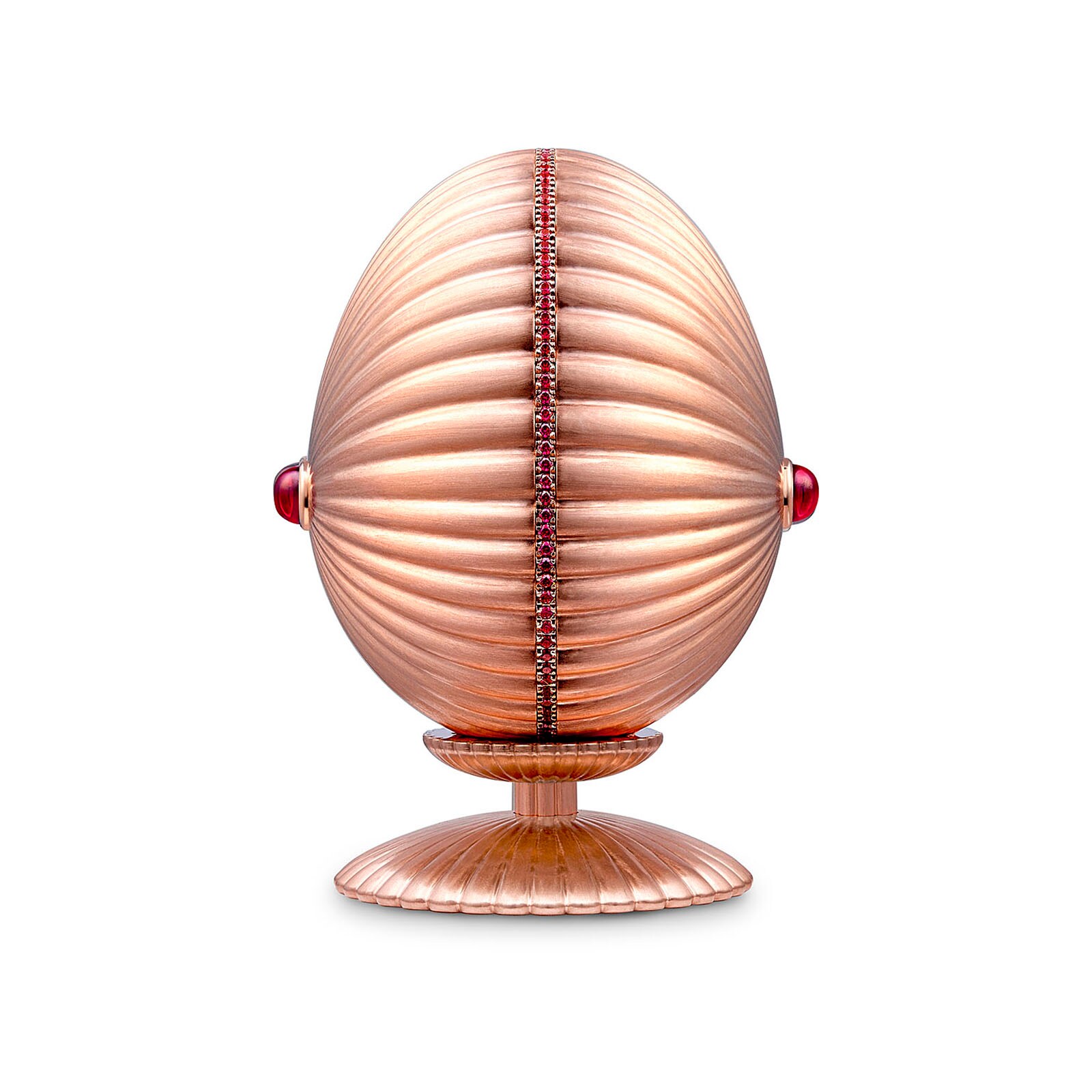 Fabergé Colours of Love Limited Edition 18ct Rose Gold & Ruby 180 Mini Fluted Egg Objet