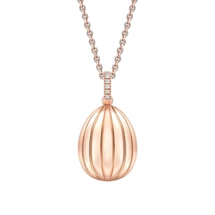 Fabergé Colours of Love 18ct Rose Gold Diamond & Ruby 180 Egg Pendant