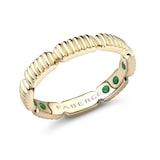 Fabergé Colours of Love 18ct Yellow Gold Fluted Ring with Hidden Emeralds