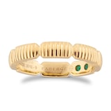 Fabergé Colours of Love 18ct Yellow Gold Fluted Ring with Hidden Emeralds