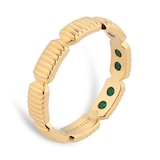 Fabergé Colours of Love 18ct Yellow Gold Fluted Ring with Hidden Emeralds