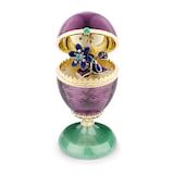 Fabergé Heritage Limited-Edition 18ct Yellow Gold & Purple Guilloché Enamel Egg Objet with Anemone Surprise