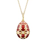 Fabergé Heritage 18ct Yellow Gold & Red Guilloché Enamel State Coach Pendant