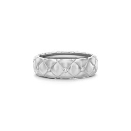 37280267 - Treillage Brushed 18ct White Gold & 0.18ct Diamond Ring