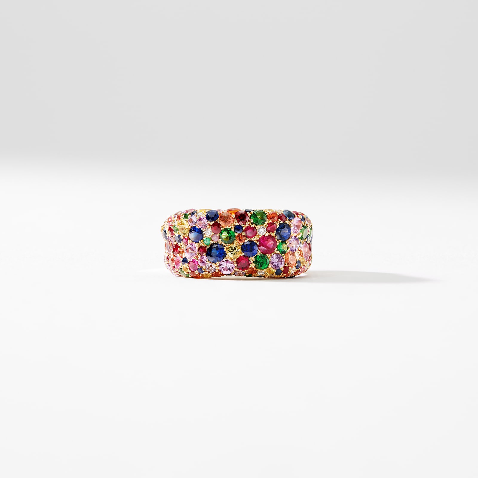 Fabergé Emotion 18ct Yellow Gold Multicoloured Gemstone Petit Ring