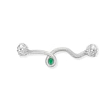 Fabergé Beetlejuice 18ct White Gold & Emerald Twisted Headworm Collar Bar