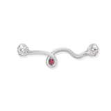 Fabergé Beetlejuice 18ct White Gold & Ruby Twisted Headworm Collar Bar