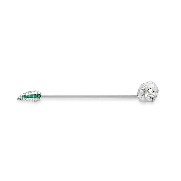 Fabergé Beetlejuice 18ct White Gold & Emerald Straight Headworm Collar Bar