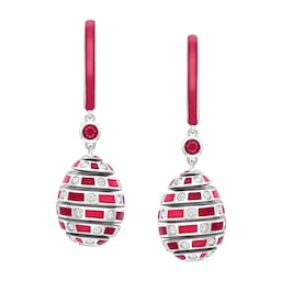 37280314 - Beetlejuice 18ct White Gold Ruby & Diamond Spiral Earrings