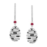 Fabergé Beetlejuice 18ct White Gold Ruby & Diamond Spiral Earrings