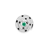 Fabergé Beetlejuice 18ct White Gold Emerald & Diamond Spiral Lapel Pin