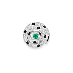 37280317 - Beetlejuice 18ct White Gold Emerald & Diamond Spiral Lapel Pin