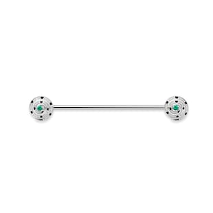 Fabergé Beetlejuice 18ct White Gold Emerald & Diamond Spiral Collar Bar