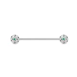 Fabergé Beetlejuice 18ct White Gold Emerald & Diamond Spiral Collar Bar