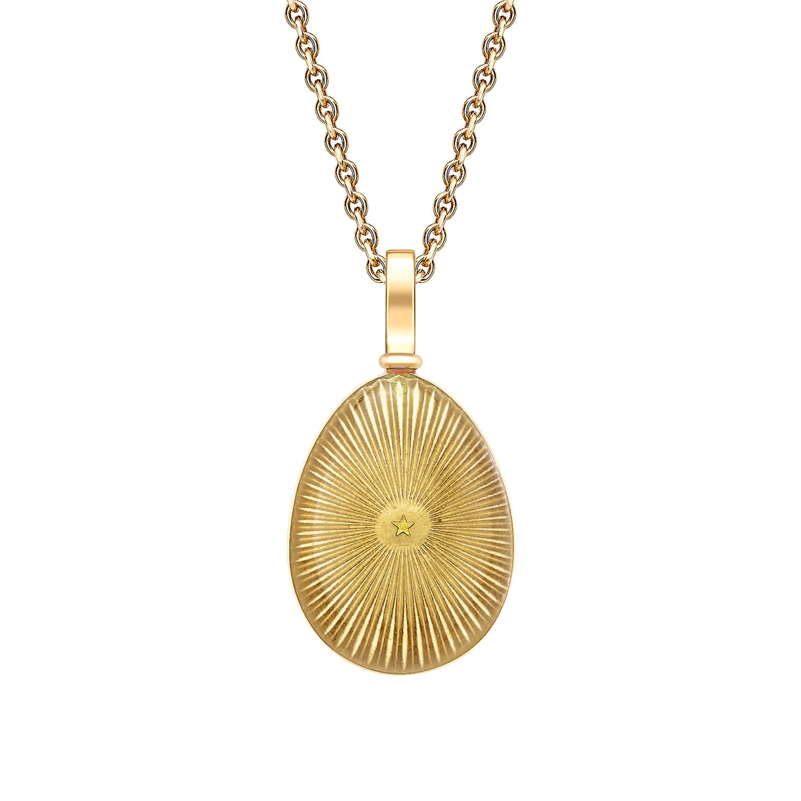 Fabergé Heritage 18ct Yellow Gold & Gold Enamel Star Burst Egg Pendant