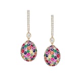 Fabergé Emotion 18ct Yellow Gold Multicoloured Gemstone Egg Drop Earrings