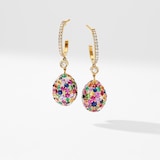 Fabergé Emotion 18ct Yellow Gold Multicoloured Gemstone Egg Drop Earrings