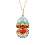 Fabergé Heritage 18ct Yellow Gold Diamond & Turquoise Enamel Heart Surprise Locket