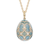 Fabergé Heritage 18ct Yellow Gold Diamond & Turquiose Enamel Grande Egg Pendant