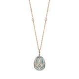 Fabergé Heritage 18ct Yellow Gold Diamond & Turquiose Enamel Grande Egg Pendant