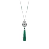 Fabergé Imperial 18ct White Gold Emerald & 5.23ct Diamond Imperatrice Tassel Pendant