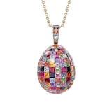 Fabergé Imperial 18ct Yellow Gold Ruby, Sapphire & Diamond Mosaic Egg Pendant