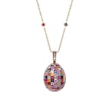 Fabergé Imperial 18ct Yellow Gold Ruby, Sapphire & Diamond Mosaic Egg Pendant