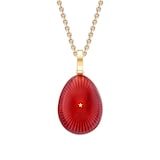 Fabergé Heritage 18ct Yellow Gold Red Enamel Starburst Egg Pendant