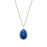 Fabergé Heritage 18ct Yellow Gold Blue Enamel Starburst Egg Pendant