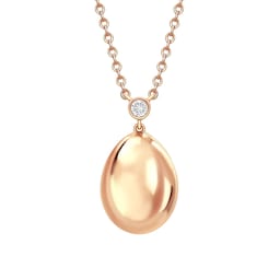 37280361 - Essence 18ct Rose Gold 0.05ct Diamond Petite Egg Pendant