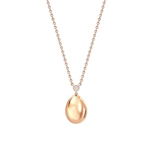 Fabergé Essence 18ct Rose Gold 0.05ct Diamond Petite Egg Pendant