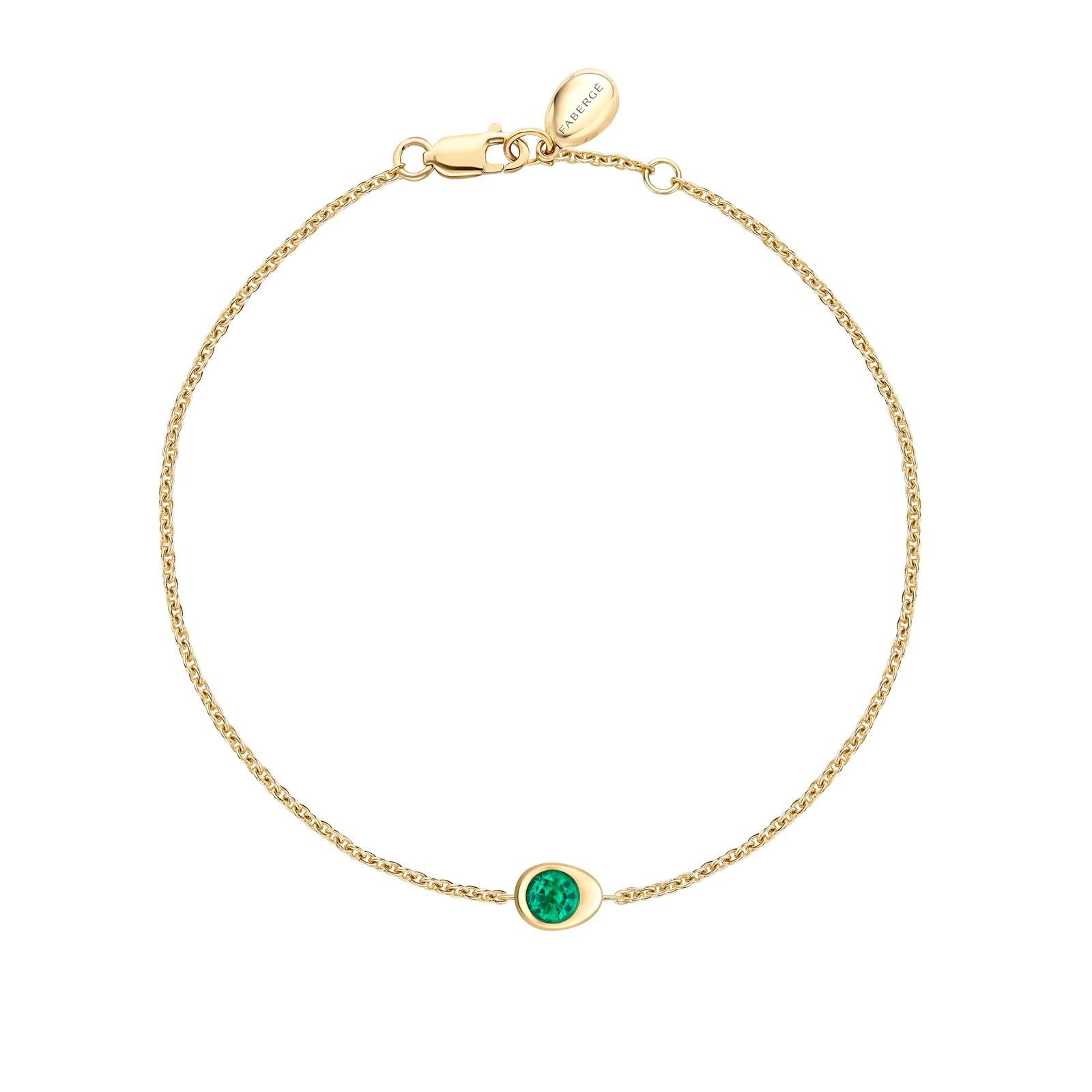Fabergé Colours Of Love 18ct Yellow Gold Cosmic Curve Emerald Bracelet
