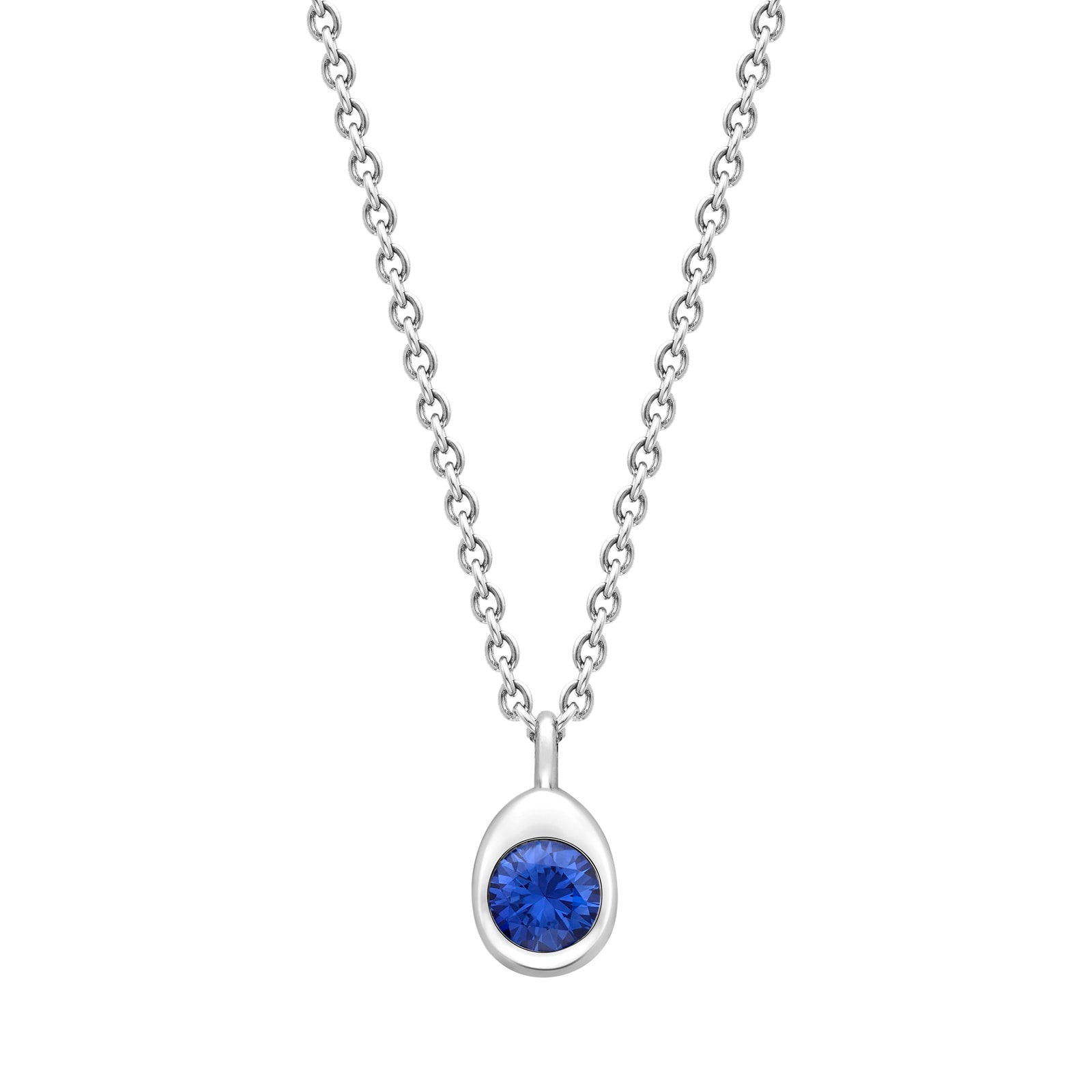 Fabergé Colours Of Love 18ct White Gold Cosmic Curve Blue Sapphire Pendant