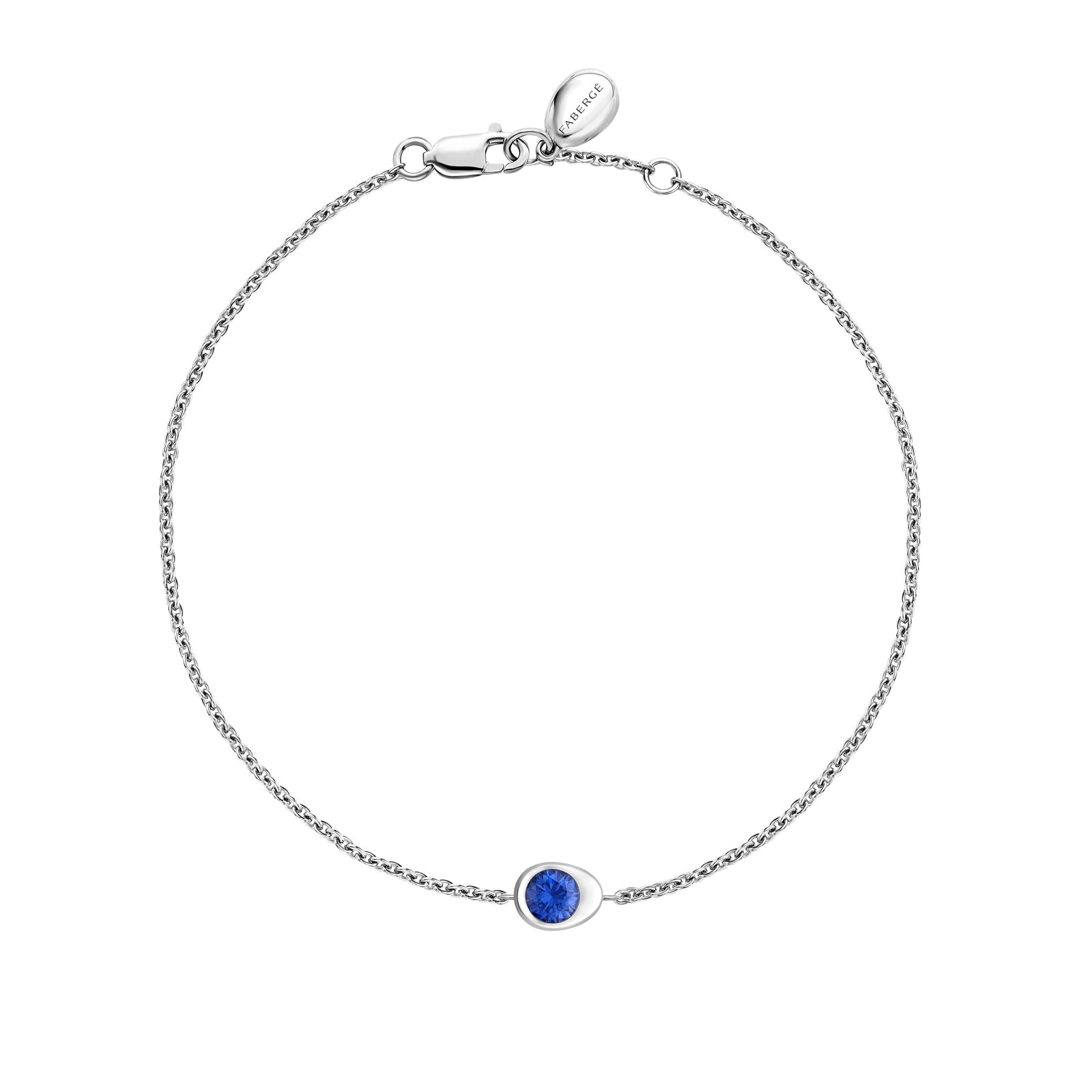 Fabergé Colours Of Love 18ct White Gold Cosmic Curve Blue Sapphire Bracelet