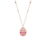 Fabergé Colours Of Love 18ct Rose Gold Cosmic Curve Ruby & Pink Sapphire Egg Pendant
