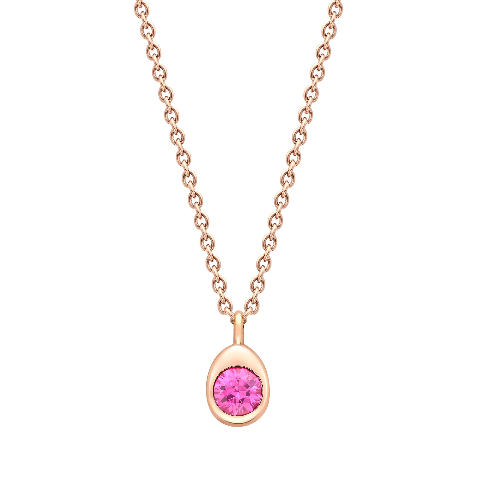 Fabergé Colours Of Love 18ct Rose Gold Cosmic Curve Pink Sapphire Pendant