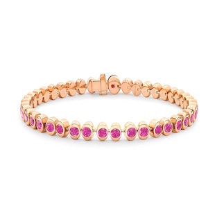 Fabergé Colours Of Love 18ct Rose Gold Cosmic Curve Pink Sapphire Tennis Bracelet