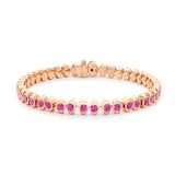 Fabergé Colours Of Love 18ct Rose Gold Cosmic Curve Pink Sapphire Tennis Bracelet