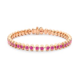 37280369 - Colours Of Love 18ct Rose Gold Cosmic Curve Pink Sapphire Tennis Bracelet