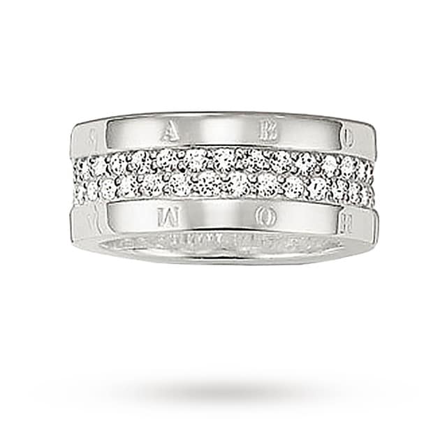 Thomas Sabo Silver Double Ring - Ring Size O