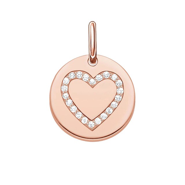 Thomas Sabo Love Coins Gold Plated Heart Disc Pendant Lbpe0005-416-14