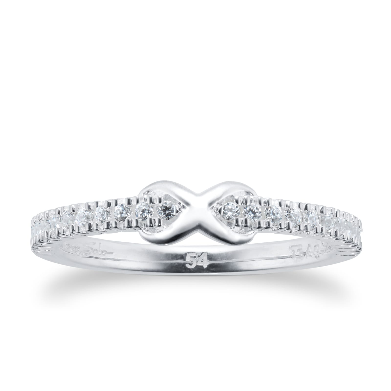 Thomas Sabo Sterling Silver Cubic Zirconia Infinity Ring - Ring Size P ...
