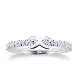 37300698120 - Sterling Silver Cubic Zirconia Infinity Ring - Ring Size L