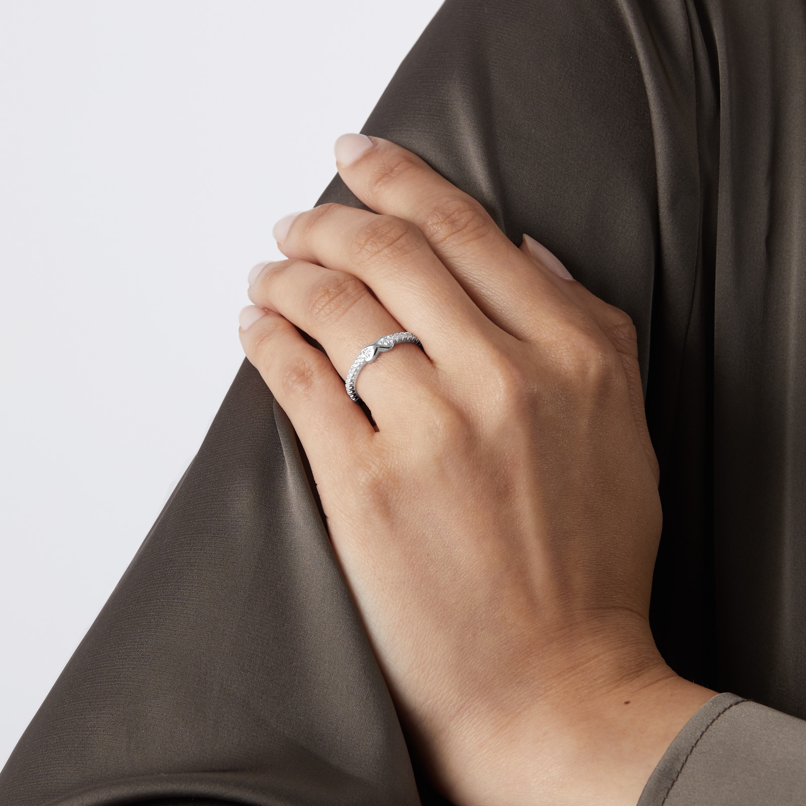 Thomas Sabo Ring Infinity met witte stenen zilver 925 sterling zilver TR2322 051 14 52