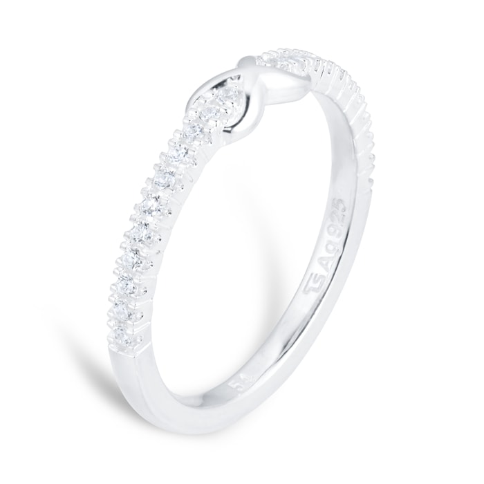 Thomas Sabo Sterling Silver Cubic Zirconia Infinity Ring - Ring Size P ...