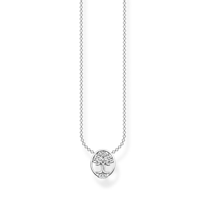 Thomas Sabo Sterling Silver Tree Of Love Cubic Zironia 38-45cm Necklace